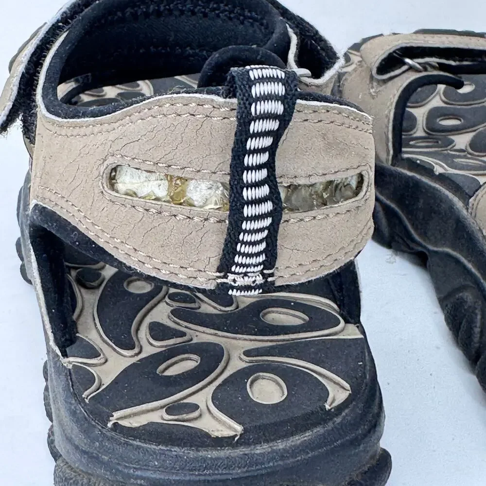 Nike ACG‎ Outdoor Hiking Sandals Leather Slip-On Open Toe Tan/Black Mens Size 7